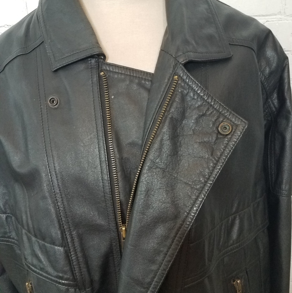 Byrnes & Baker Leather Jacket Bomber Classic Racer Motorcycle MotoCloak Size XL - Picture 4 of 7